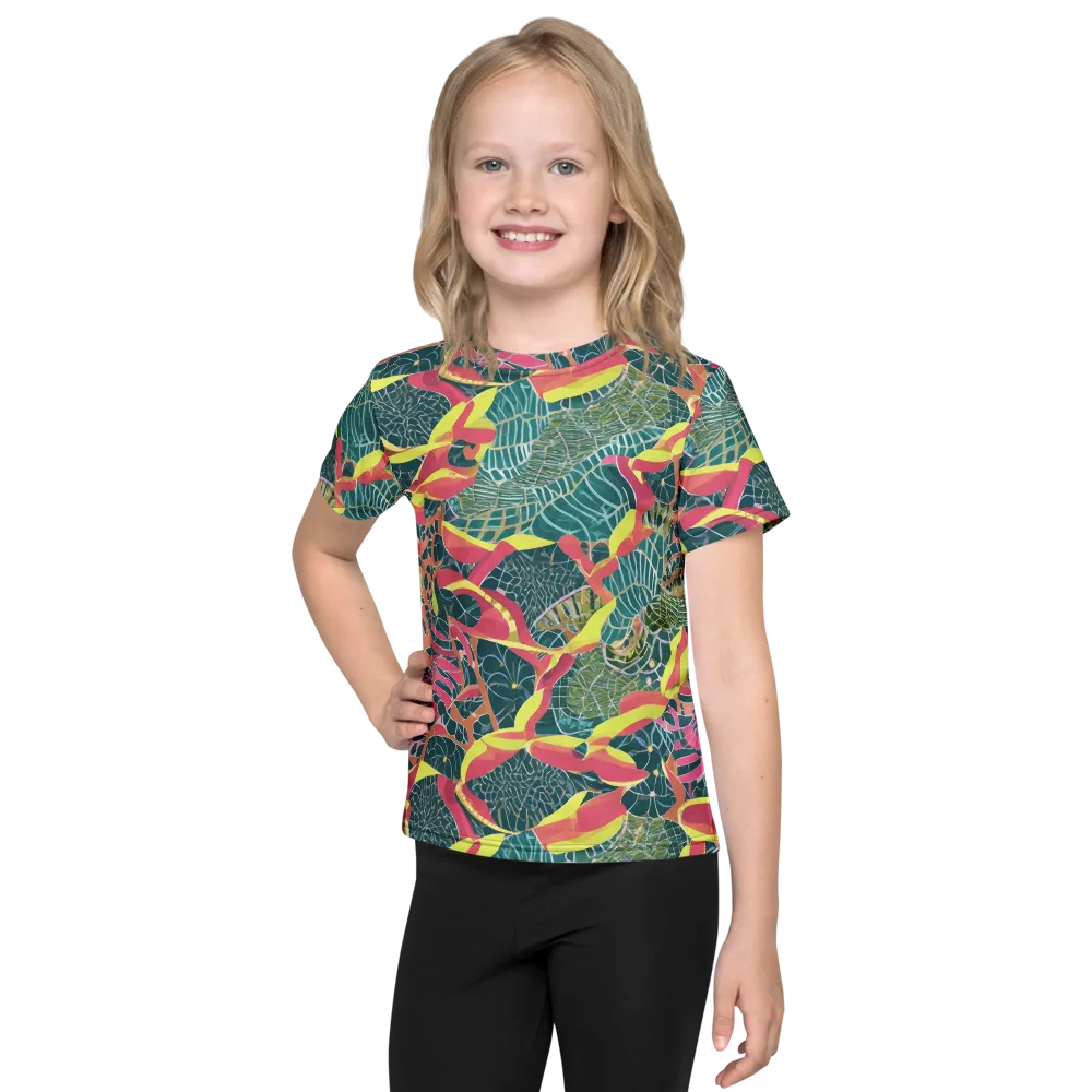 Jungle Rhapsody on Kids Crew Neck T-Shirt — Front