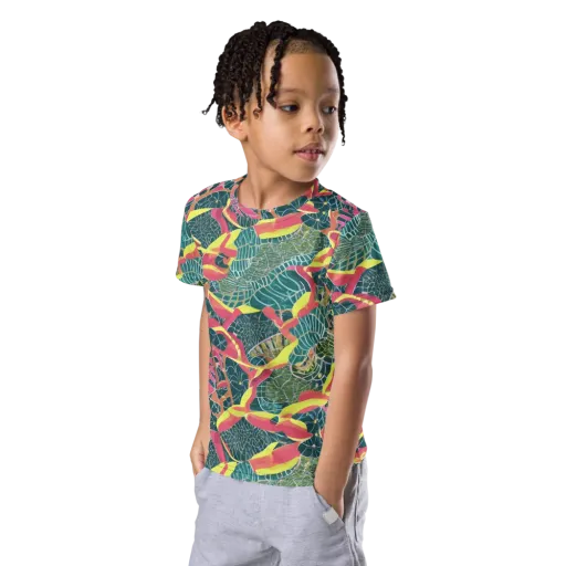 Jungle Rhapsody on a Kids Crew Neck T-Shirt