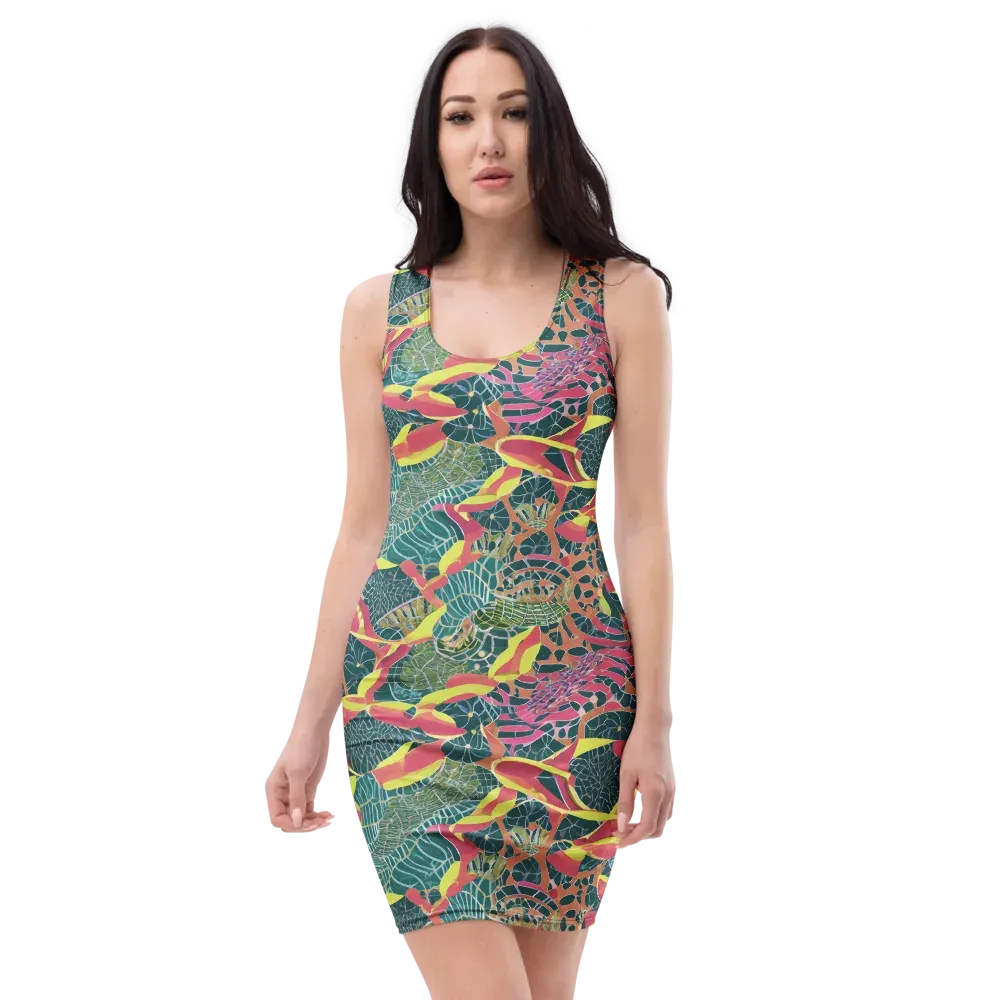 Jungle Rhapsody on Bodycon Dress — Front