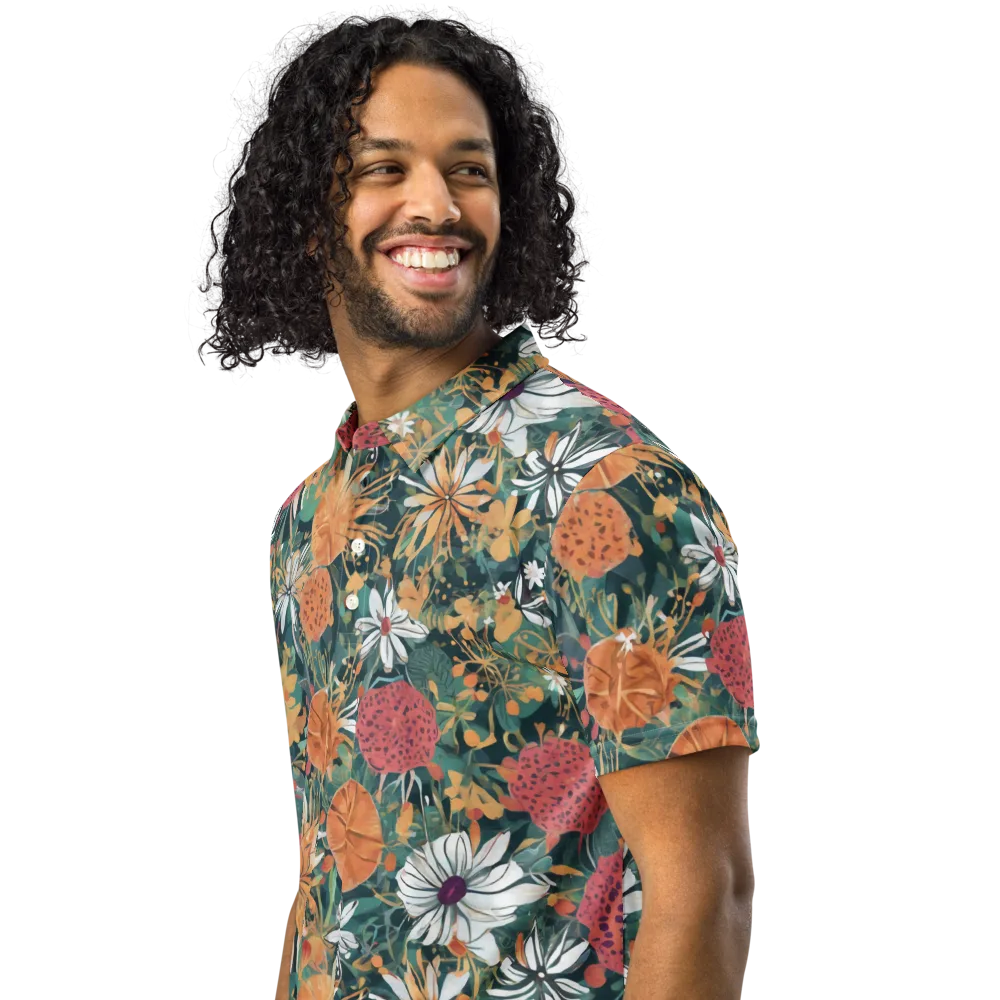 Tangerine Conservatory on Men's Slim Fit Polo Shirt — Left Front