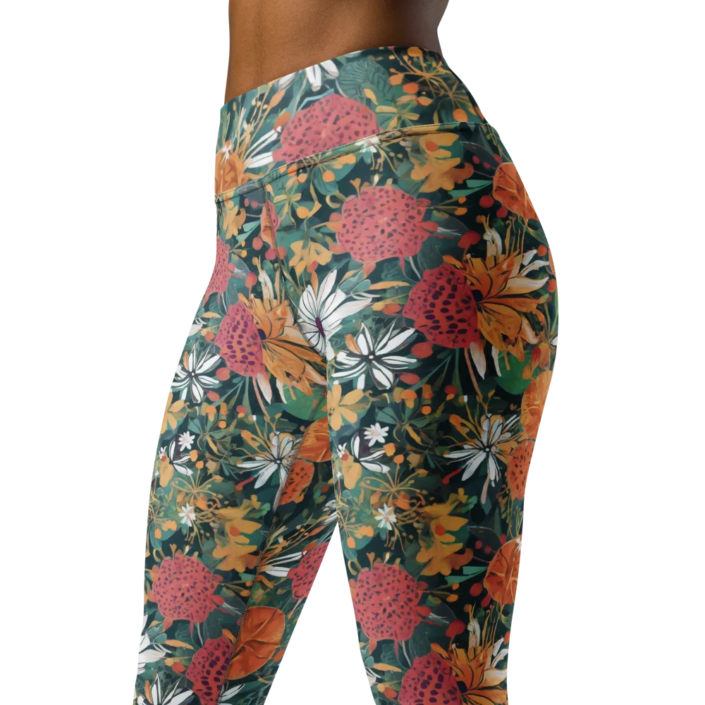 Tangerine Conservatory on Yoga Leggings — Left Front