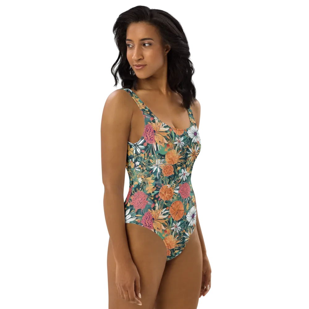 Tangerine Conservatory on One-Piece Swimsuit — Right