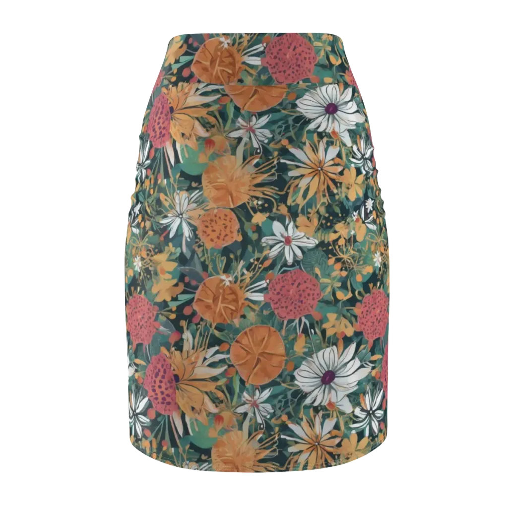 Tangerine Conservatory on Pencil Skirt — Back