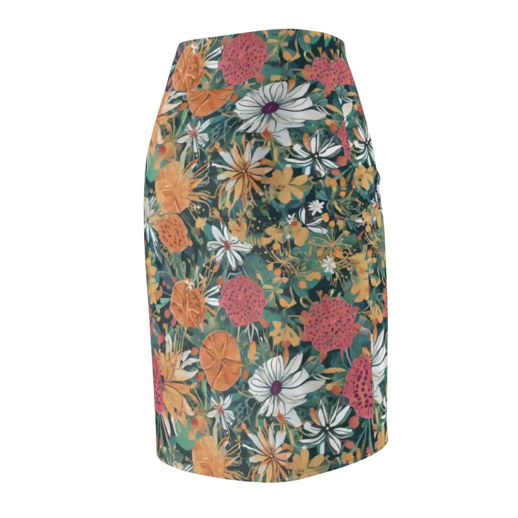 Tangerine Conservatory on Pencil Skirt — Back Side
