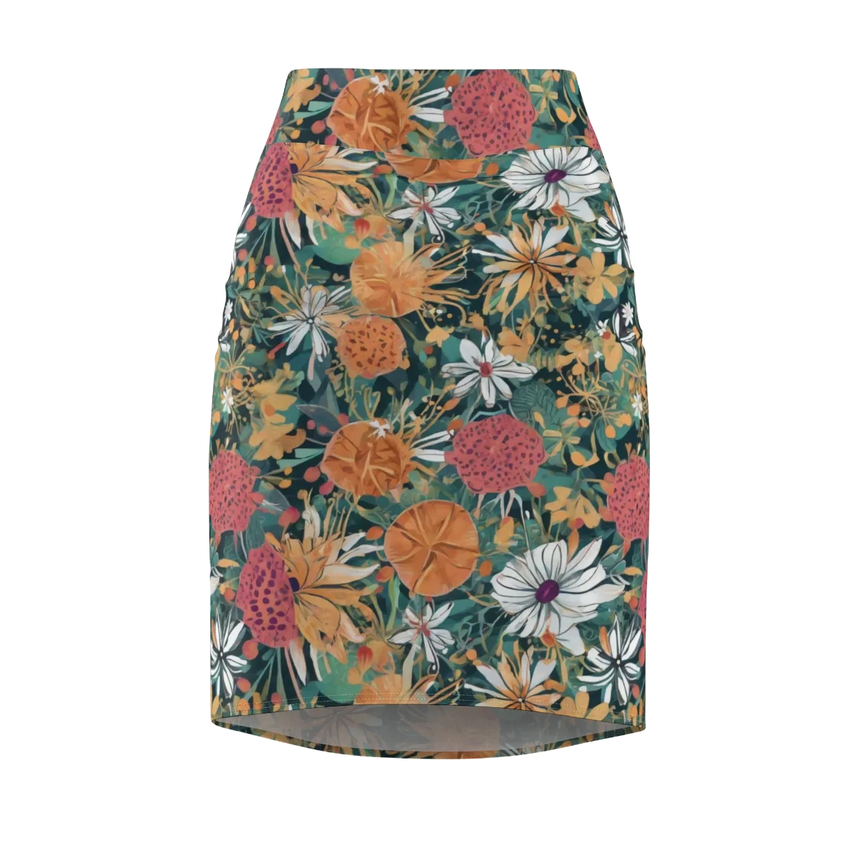 Tangerine Conservatory on Pencil Skirt — Front