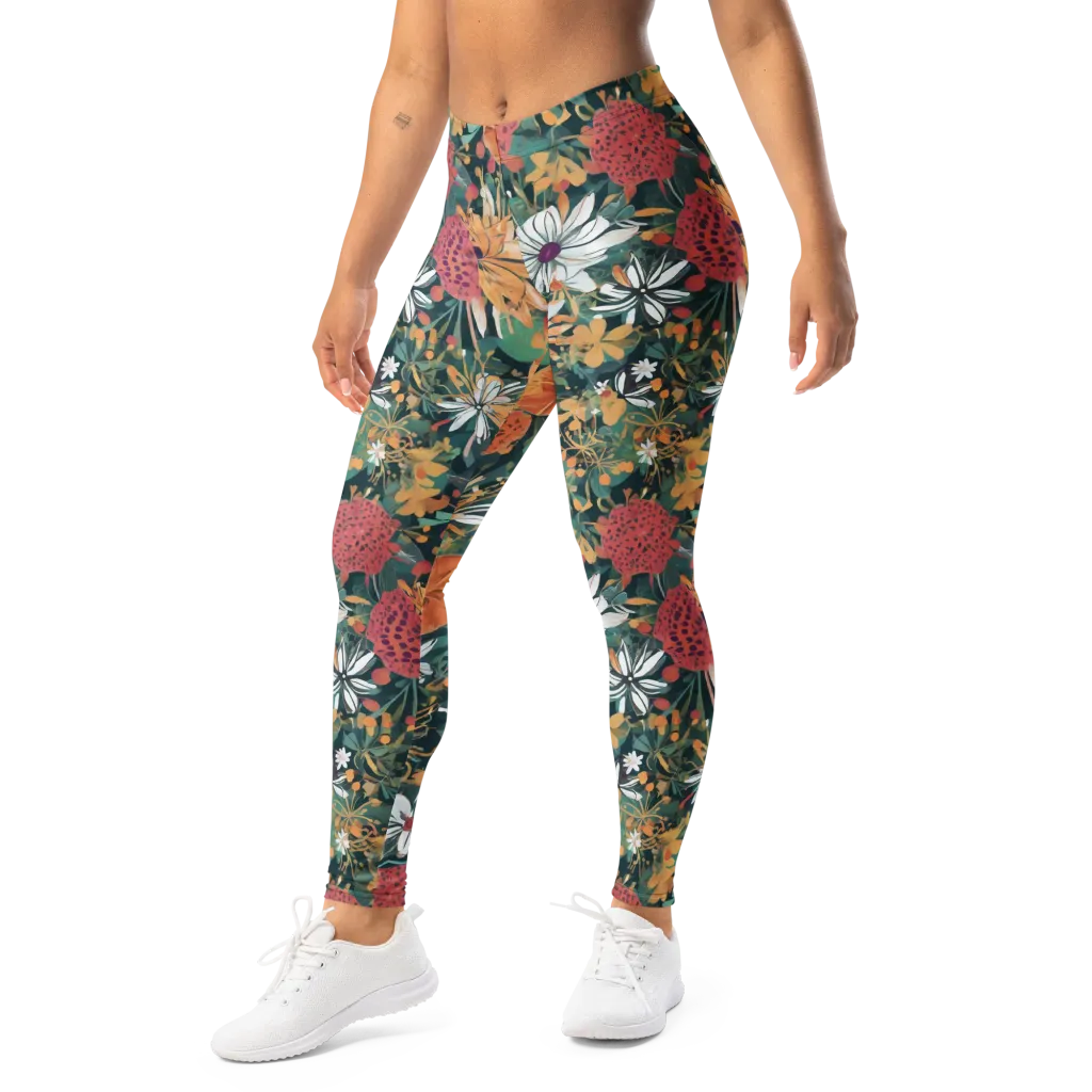 Tangerine Conservatory on Leggings — Left Front