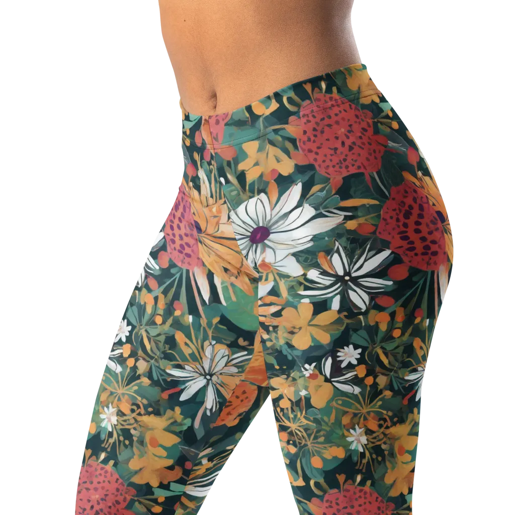 Tangerine Conservatory on Leggings — Left Front