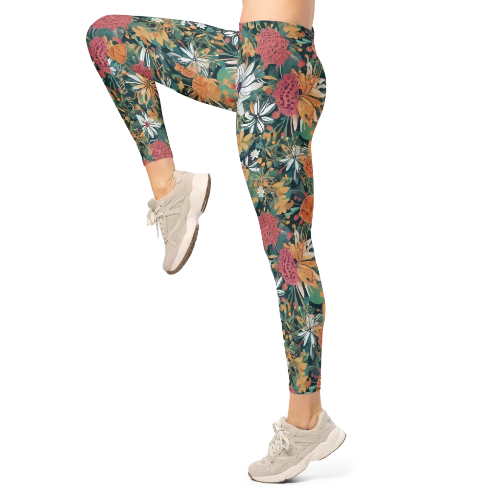 Tangerine Conservatory on Leggings — Left