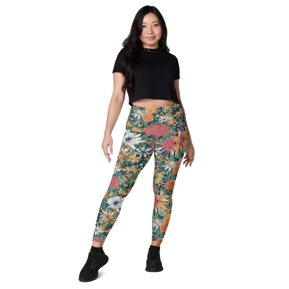 Tangerine Conservatory on Leggings with Pockets — Front