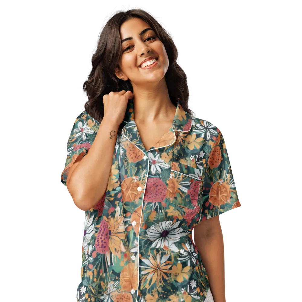 Tangerine Conservatory on Women's Short Sleeve Pajama Top — Front