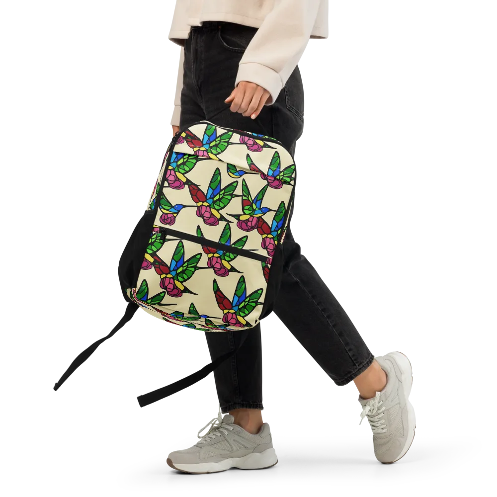 Hummingbird Mosaic on Utility Backpack — Front