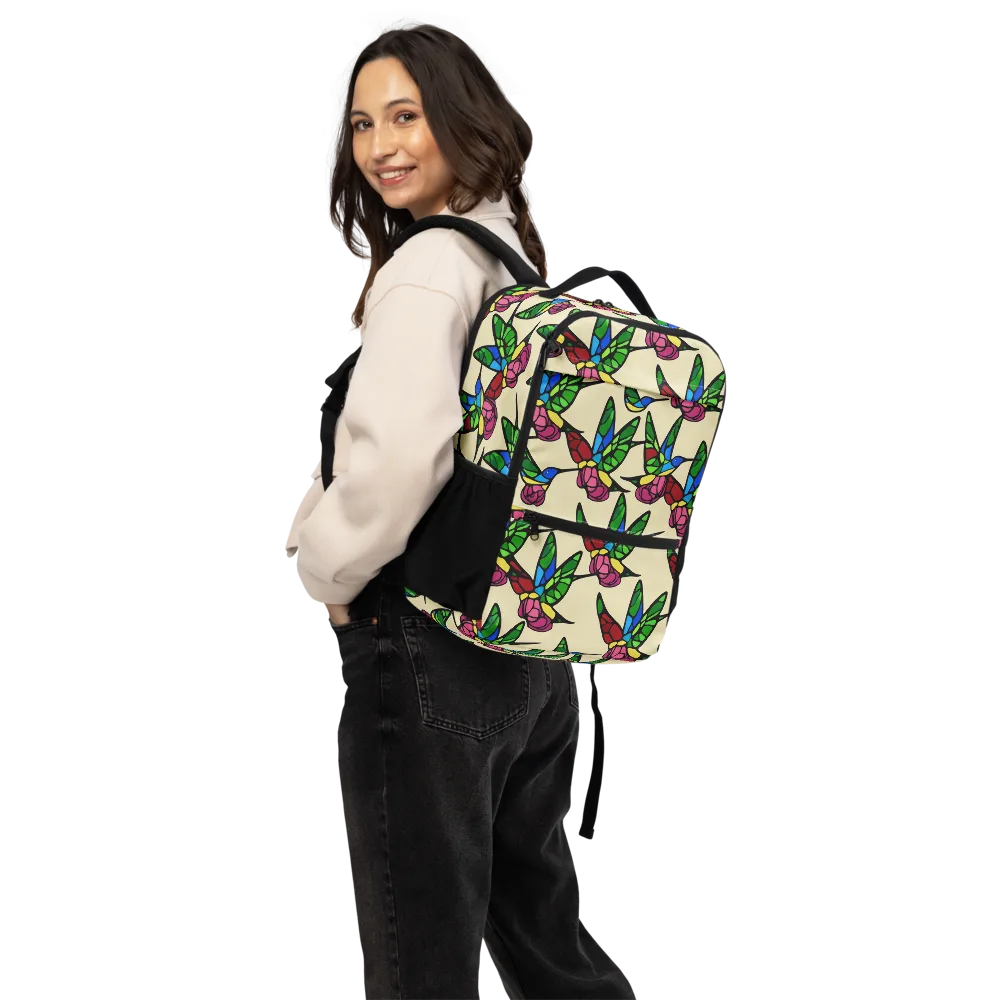 Hummingbird Mosaic on Utility Backpack — Back