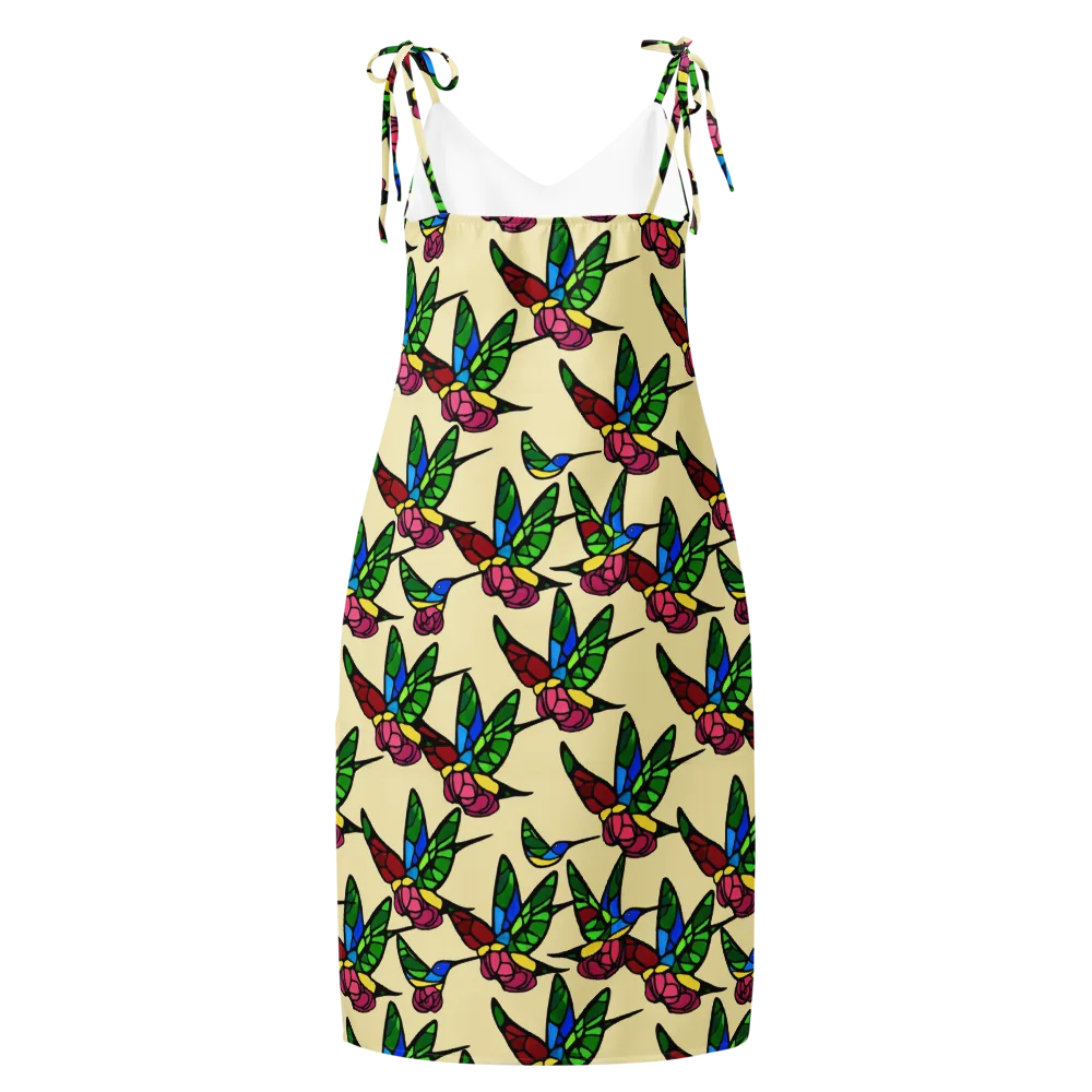 Hummingbird Mosaic on Slip Dress — Back