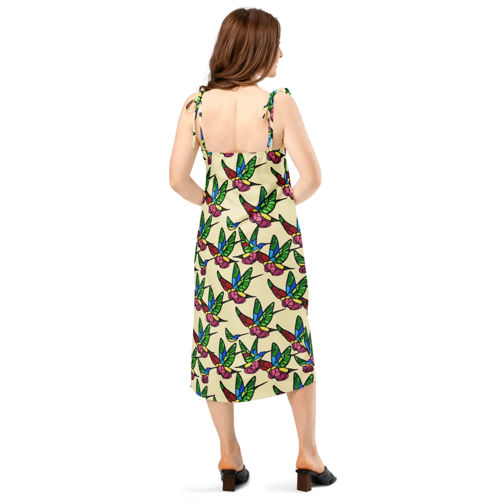 Hummingbird Mosaic on Slip Dress — Back