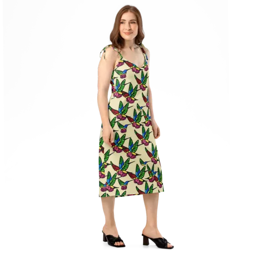 Hummingbird Mosaic on a Slip Dress