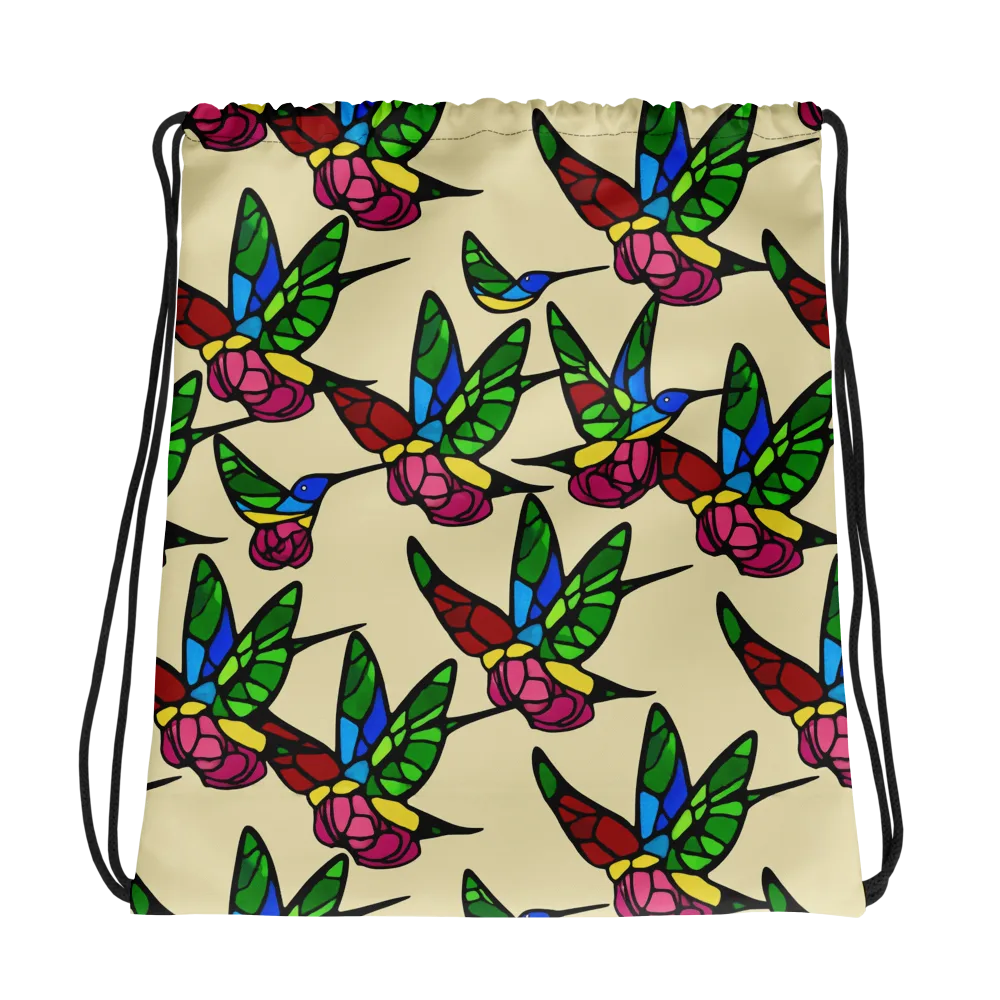 Hummingbird Mosaic on Drawstring Bag — Photo