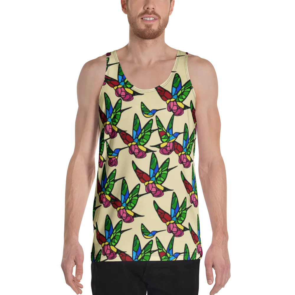 Hummingbird Mosaic on Men's Tank Top — Front