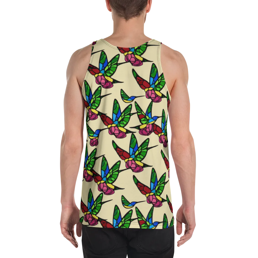 Hummingbird Mosaic on Men's Tank Top — Back