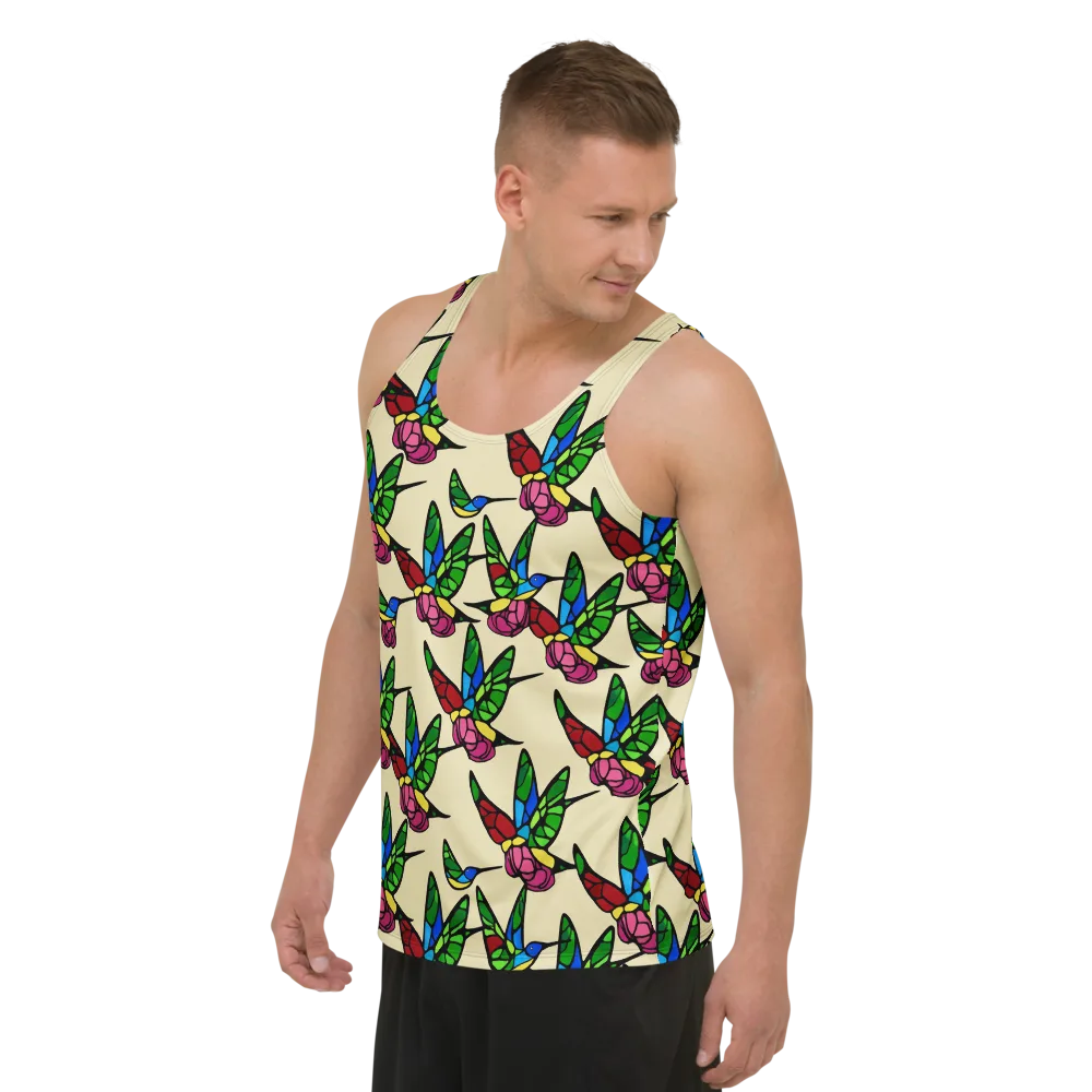 Hummingbird Mosaic on Men's Tank Top — Left Front