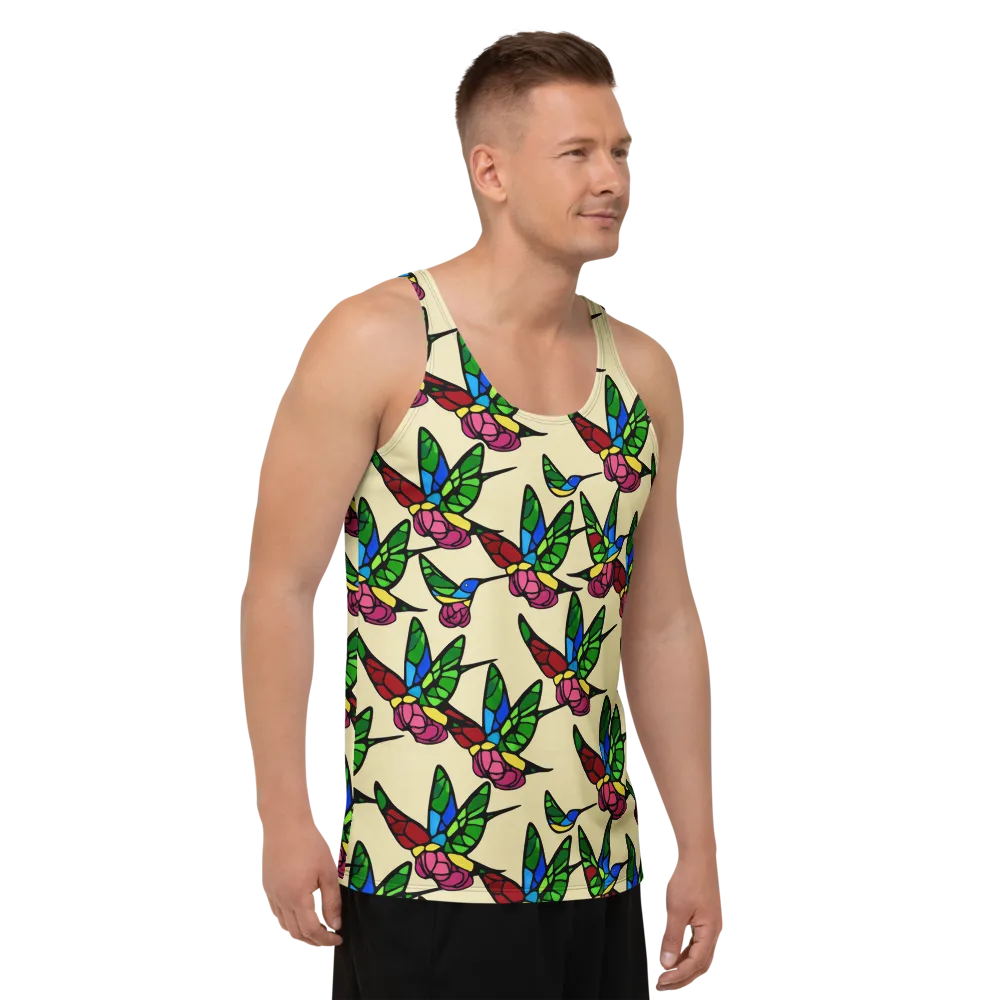 Hummingbird Mosaic on Men's Tank Top — Right Front