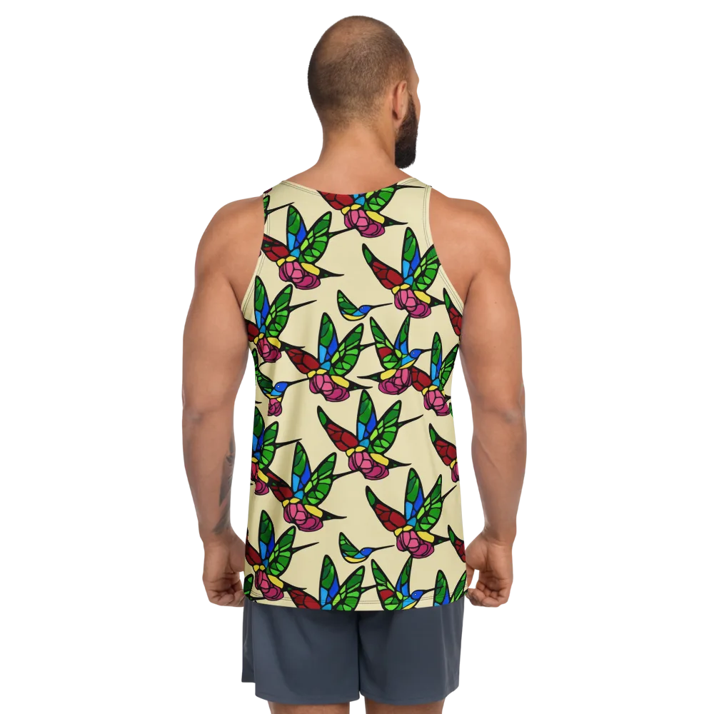 Hummingbird Mosaic on Men's Tank Top — Back