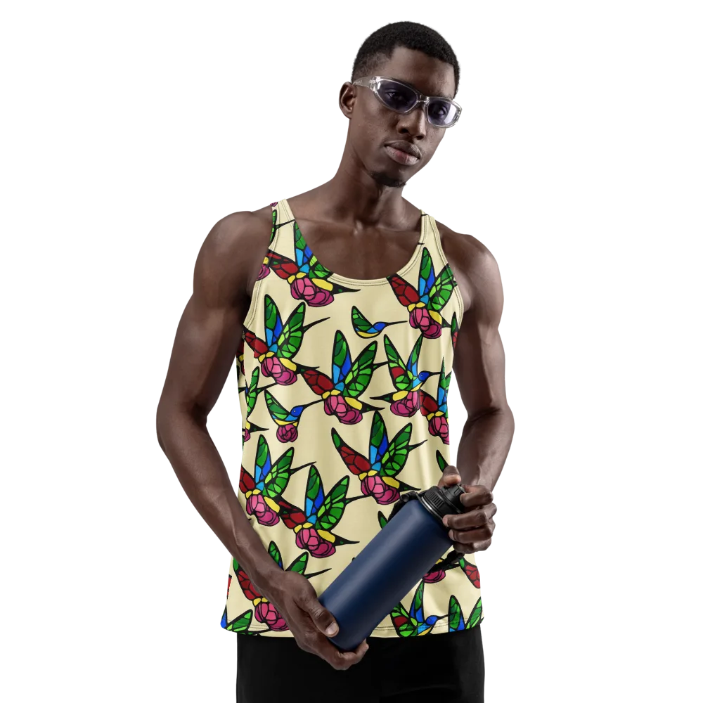 Hummingbird Mosaic on Men's Tank Top — Front