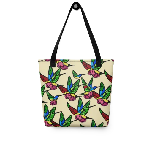 Hummingbird Mosaic on a Tote Bag