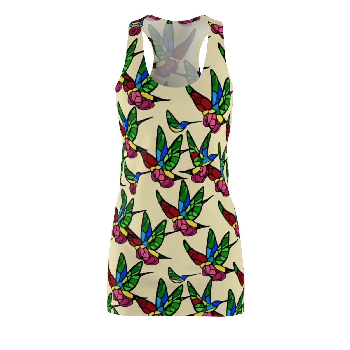 Hummingbird Mosaic on Racerback Dress — Front