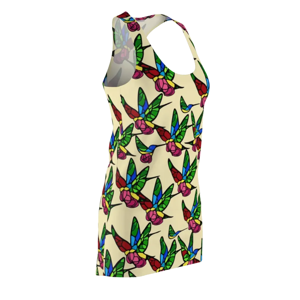 Hummingbird Mosaic on Racerback Dress — Front Side