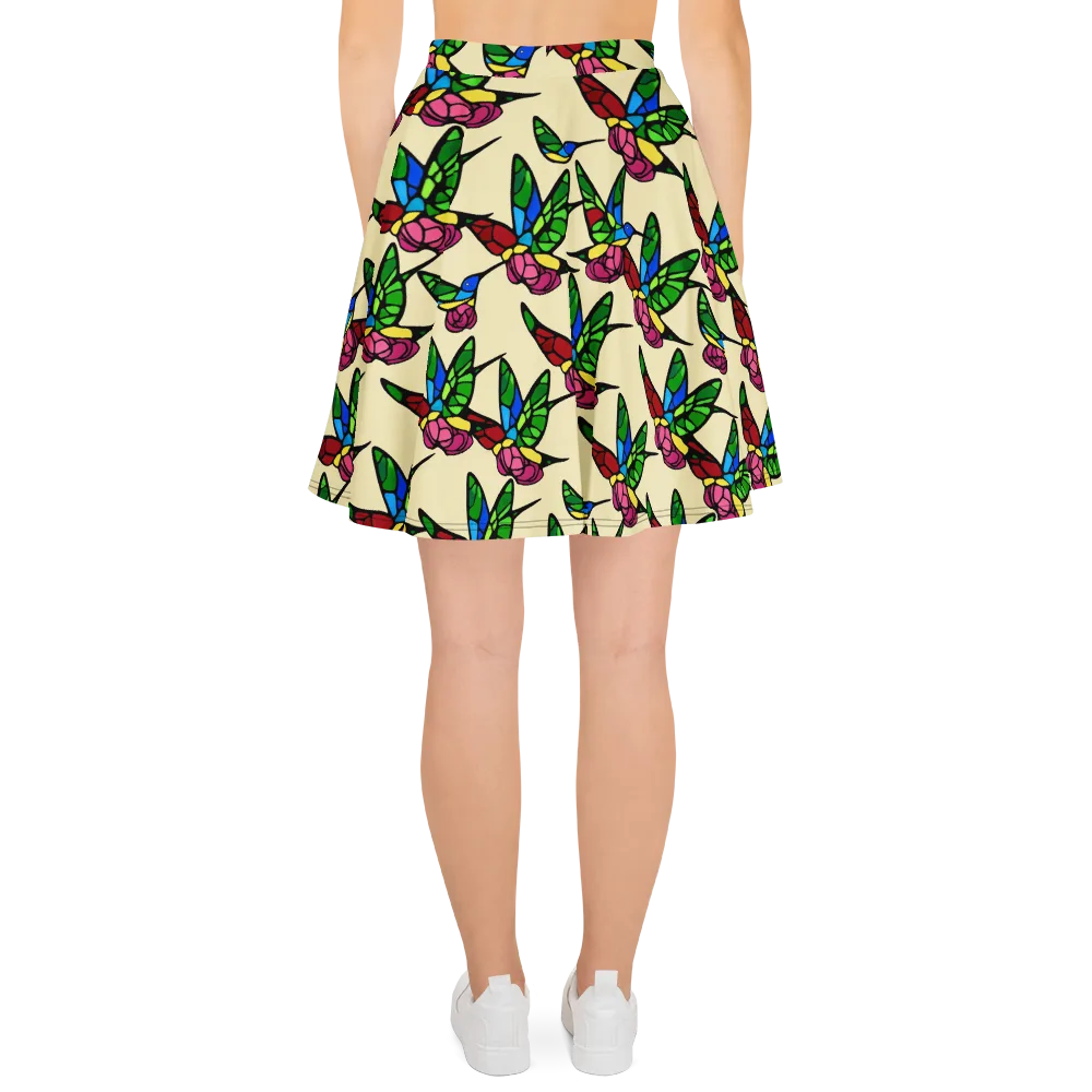 Hummingbird Mosaic on Skater Skirt — Back