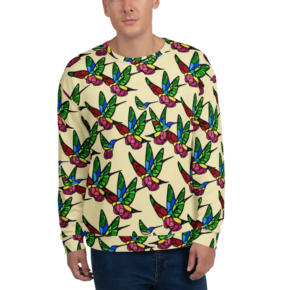 Hummingbird Mosaic on Sweatshirt — Front