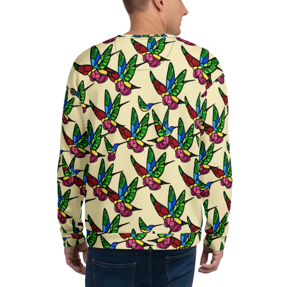 Hummingbird Mosaic on Sweatshirt — Back