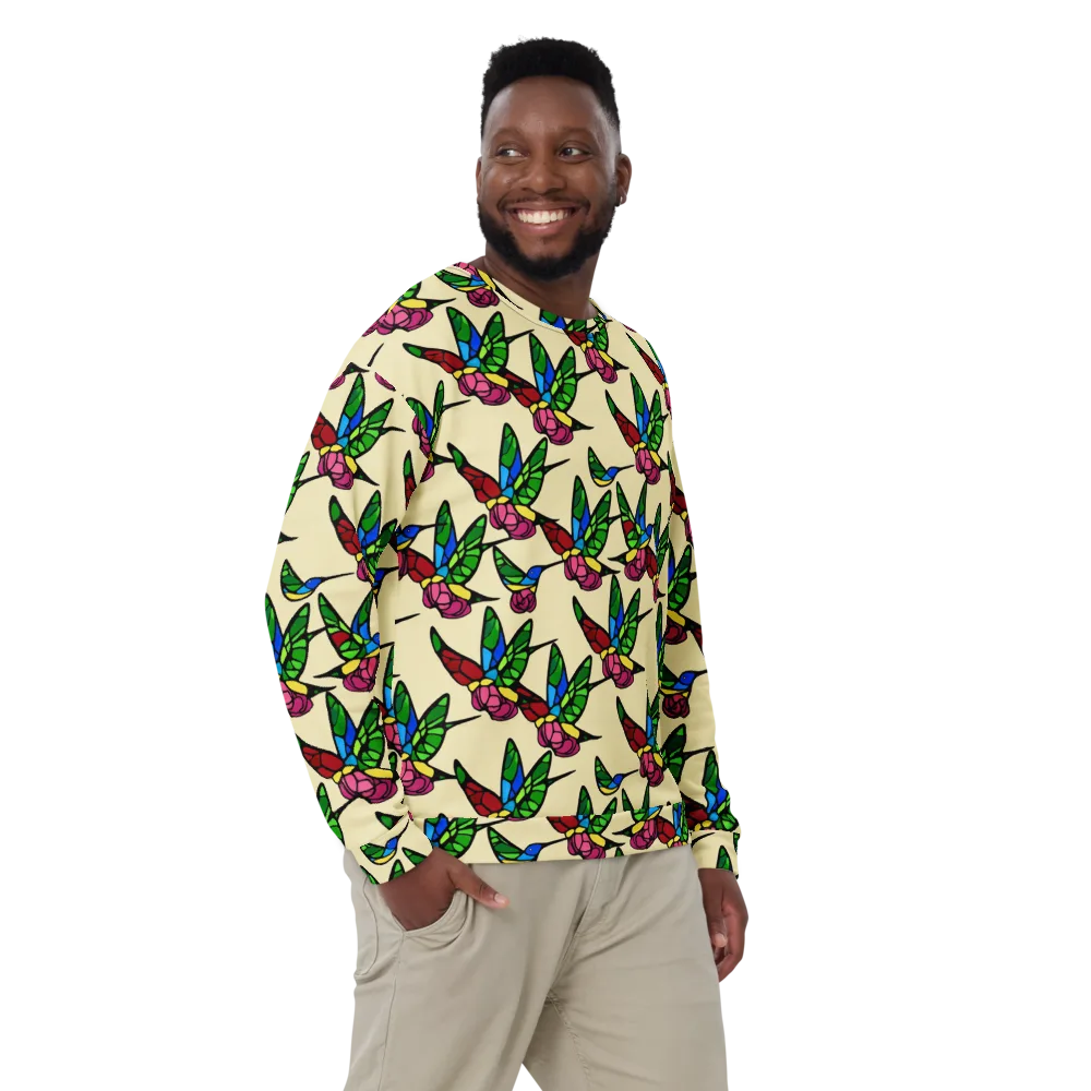 Hummingbird Mosaic on Sweatshirt — Front