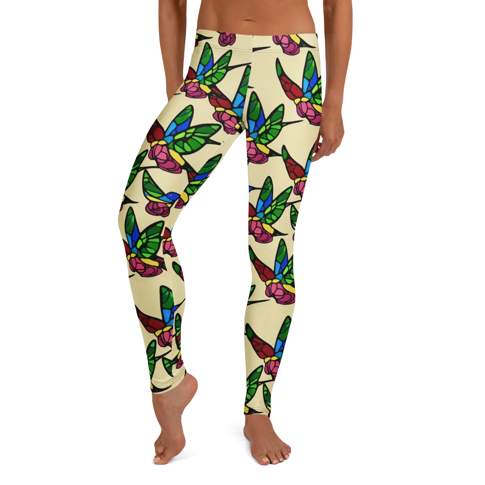 Hummingbird Mosaic on Leggings — Front