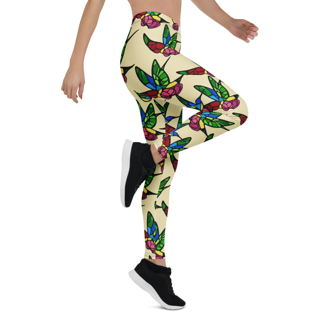 Hummingbird Mosaic on Leggings — Right