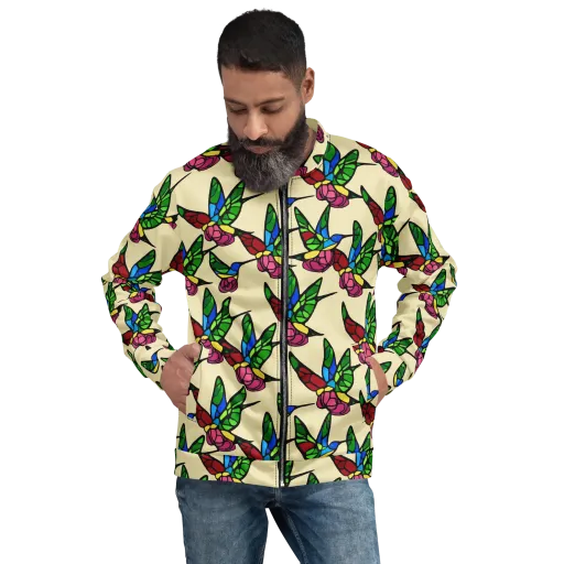 Hummingbird Mosaic on a Bomber Jacket