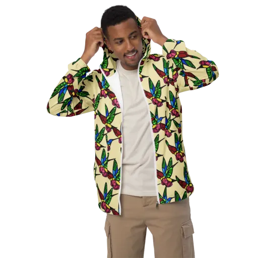 Hummingbird Mosaic on a Men's Windbreaker