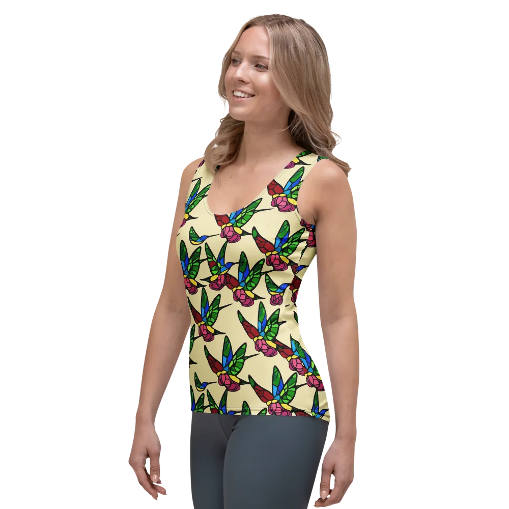 Hummingbird Mosaic on Women's Tank Top — Left Front
