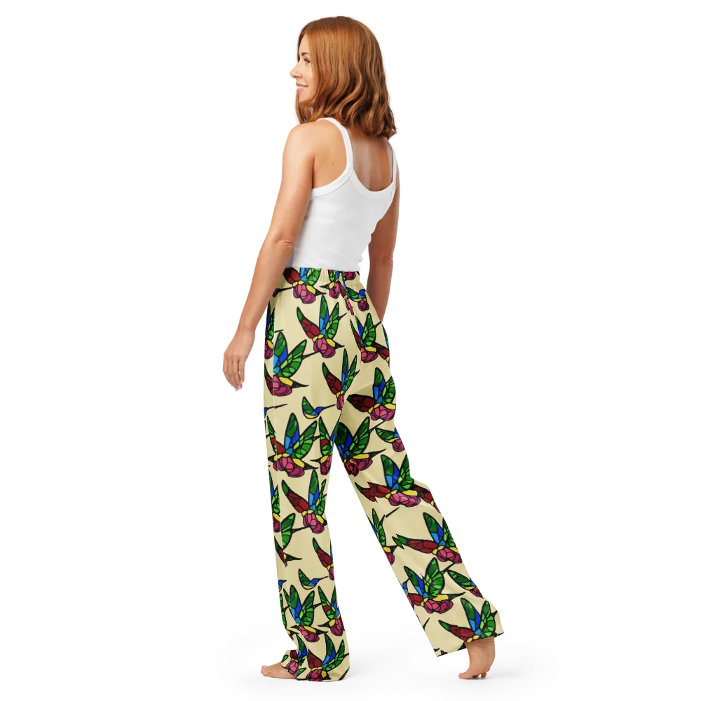 Hummingbird Mosaic on Women's Pajama Pants — Back