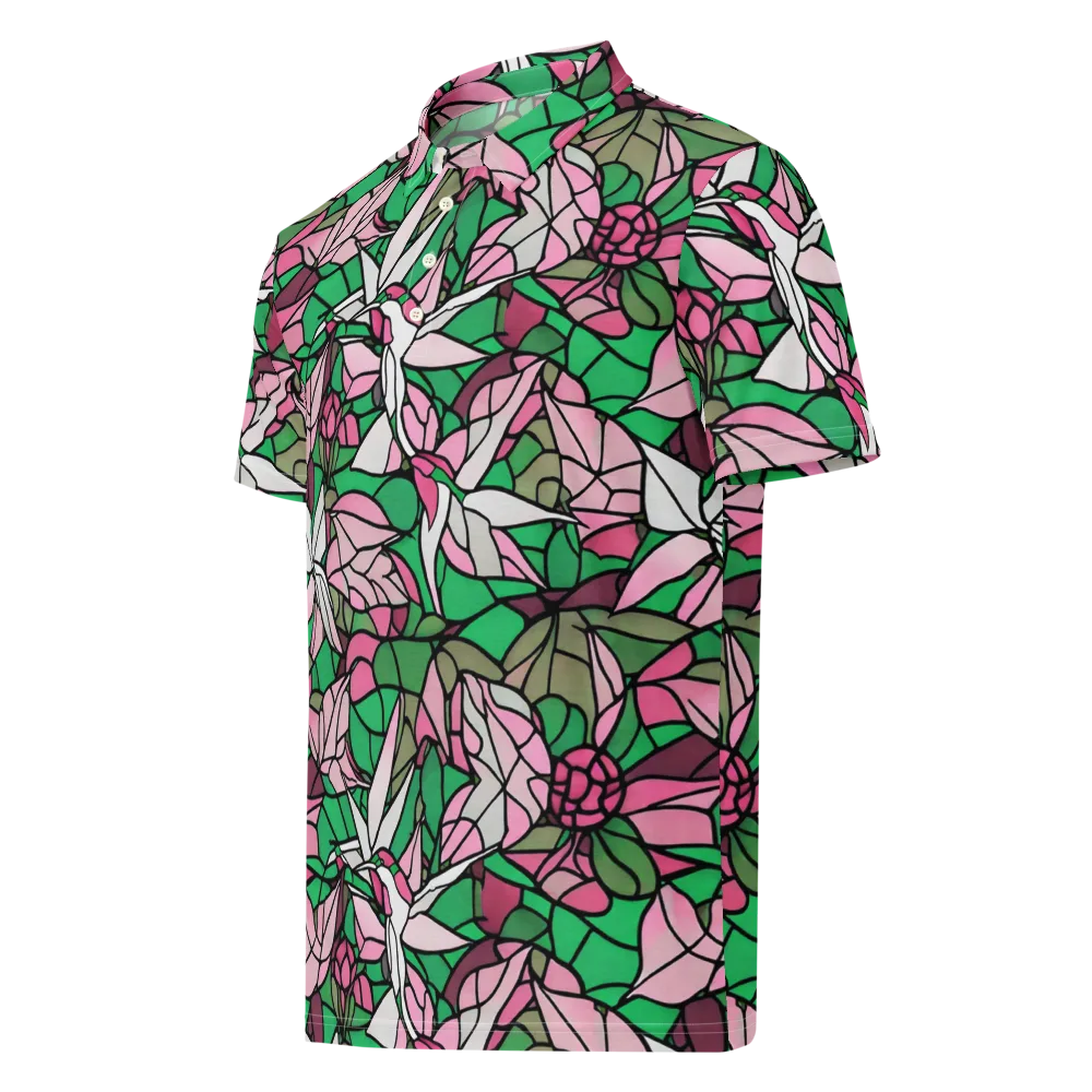 Stained Garden on Men's Slim Fit Polo Shirt — Left Front