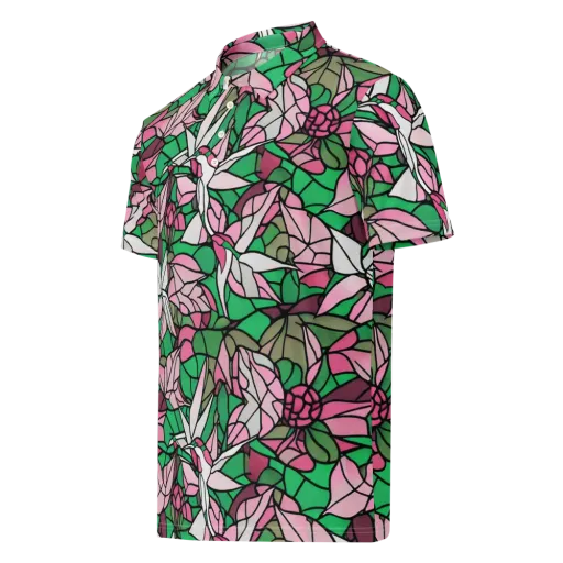 Stained Garden on a Men's Slim Fit Polo Shirt