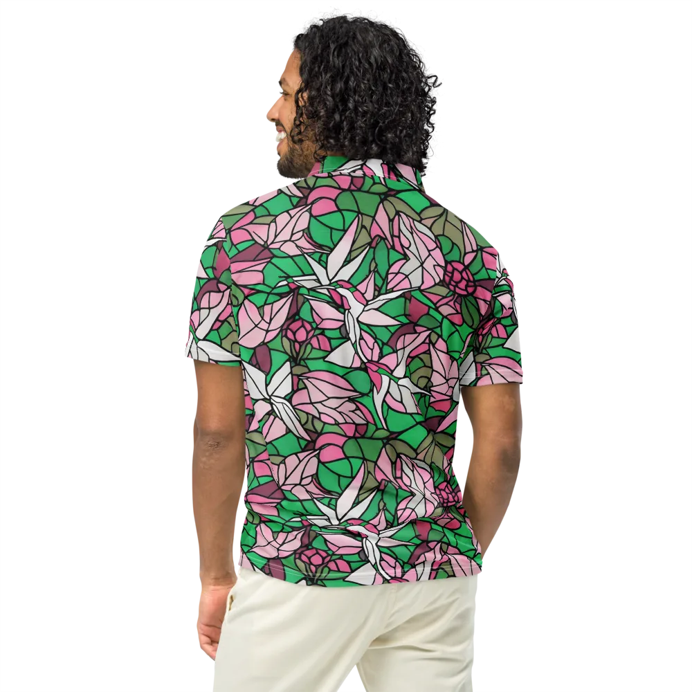 Stained Garden on Men's Slim Fit Polo Shirt — Back