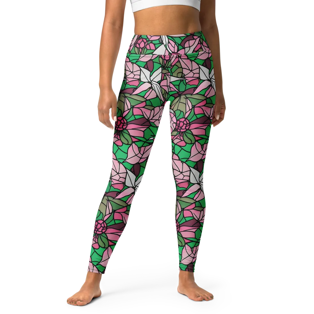 Stained Garden on Yoga Leggings — Front