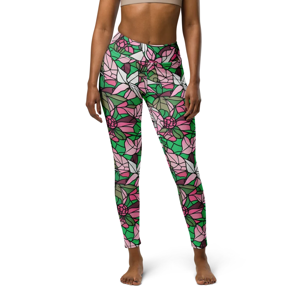 Stained Garden on Yoga Leggings — Front