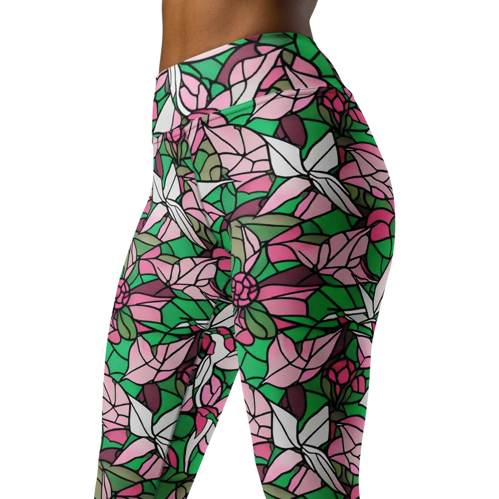 Stained Garden on Yoga Leggings — Left Front