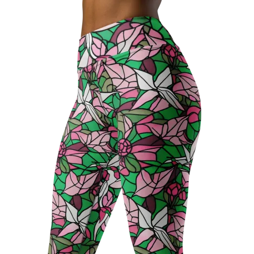 Stained Garden on a Yoga Leggings