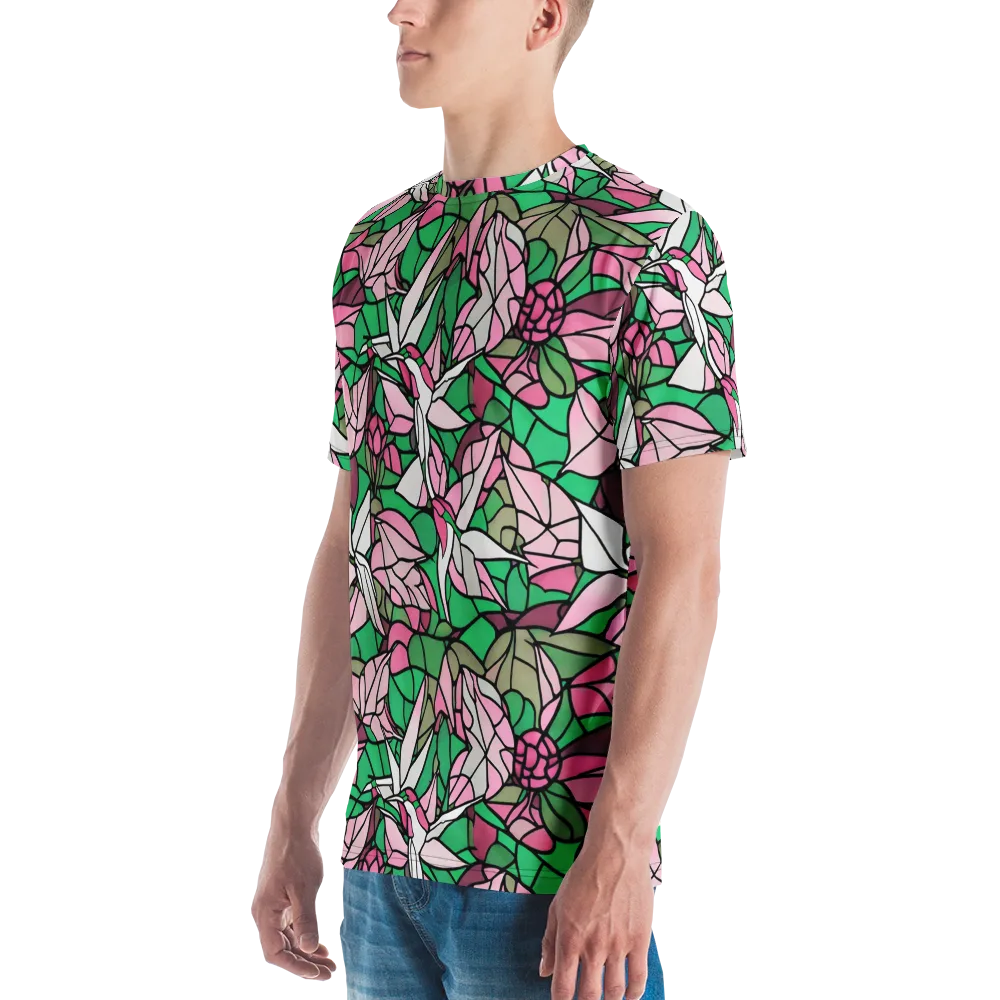Stained Garden on Men's Crew Neck T-Shirt — Left