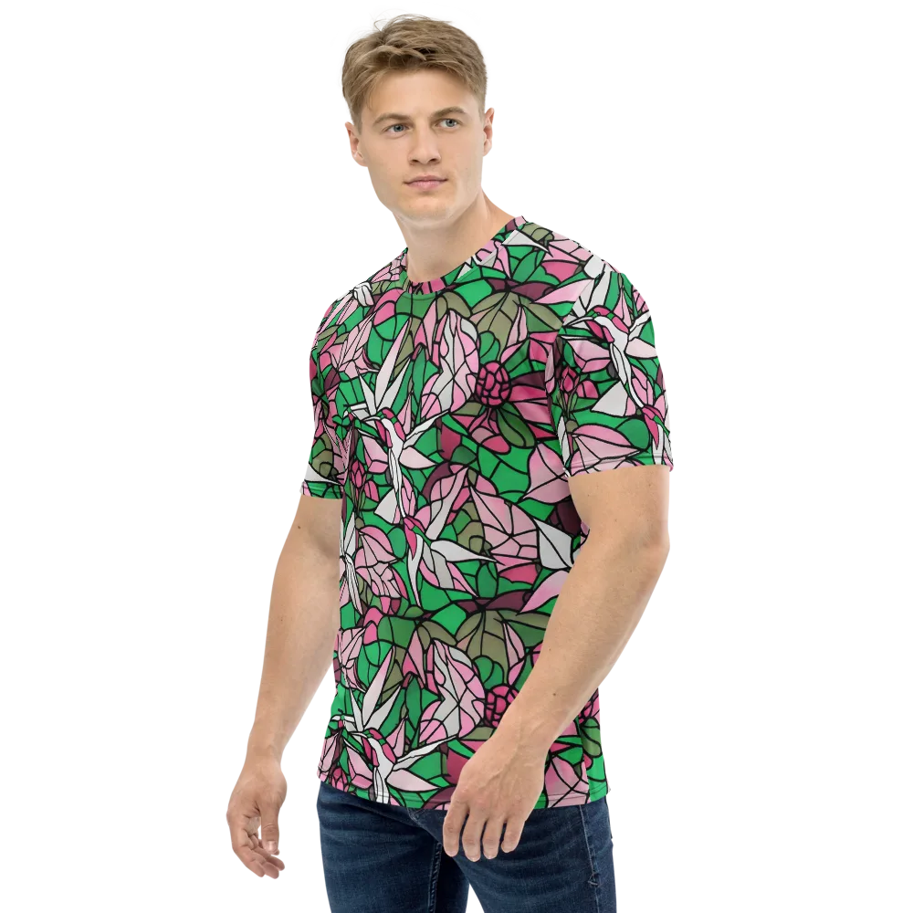 Stained Garden on Men's Crew Neck T-Shirt — Left