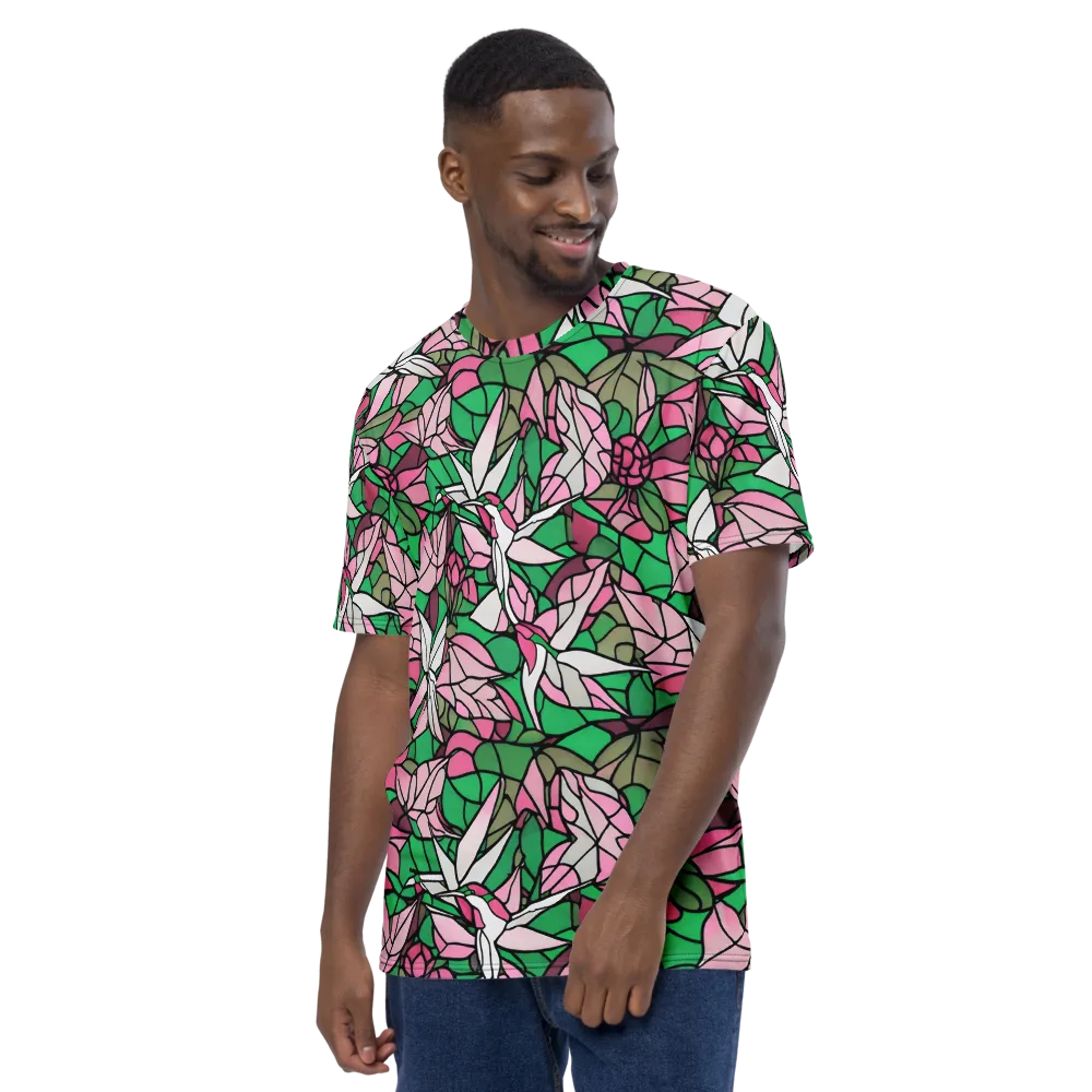 Stained Garden on Men's Crew Neck T-Shirt — Left