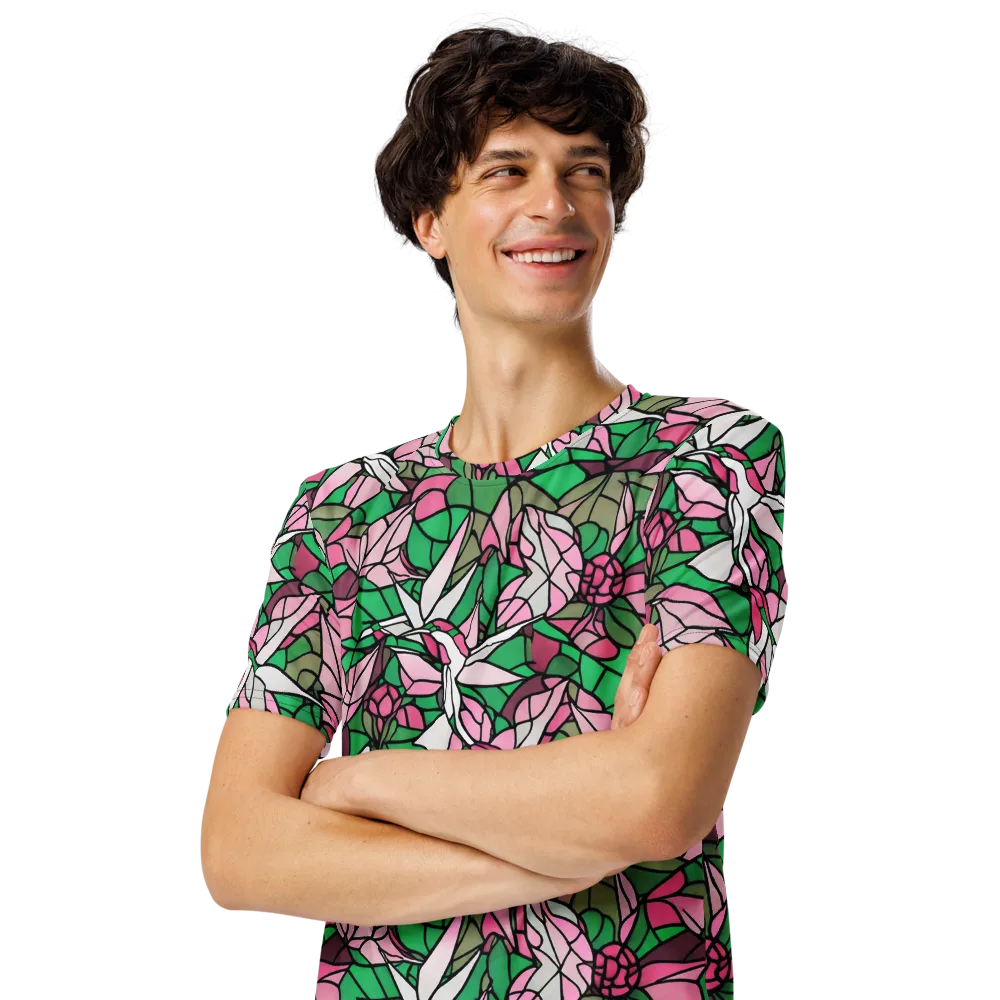 Stained Garden on Men's Crew Neck T-Shirt — Left Front